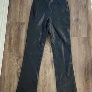 Faux leather straight leg pants